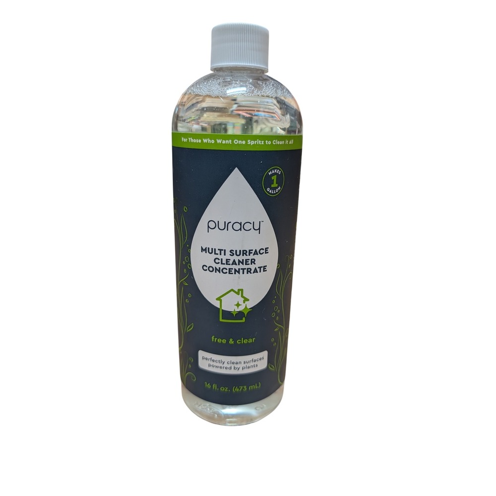 Puracy Multi Surface Cleaner Concentrate 16oz Clear New Plant Powered Non-Toxic